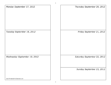 09/17/2012 Weekly Calendar-landscape Calendar