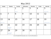May 2012 Calendar calendar