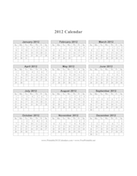 2012 Calendar on one page (vertical grid) calendar