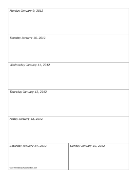 01/09/2012 Weekly Calendar-portrait Calendar