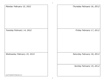 02/13/2012 Weekly Calendar-landscape Calendar