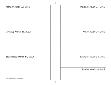 03/12/2012 Weekly Calendar-landscape Calendar