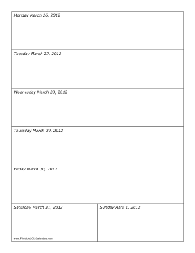 03/26/2012 Weekly Calendar-portrait Calendar