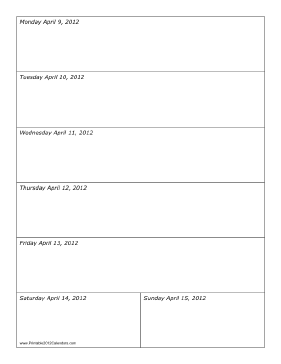 04/09/2012 Weekly Calendar-portrait Calendar