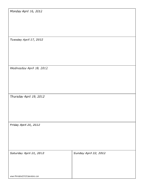 04/16/2012 Weekly Calendar-portrait Calendar