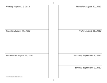 08/27/2012 Weekly Calendar-landscape Calendar