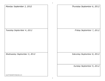 09/03/2012 Weekly Calendar-landscape Calendar