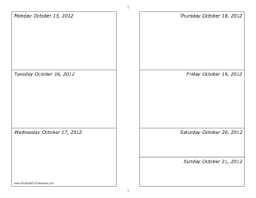 10/15/2012 Weekly Calendar-landscape Calendar