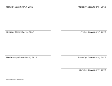12/03/2012 Weekly Calendar-landscape Calendar