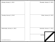 2012 weekly calendar (wide, 52 pages)